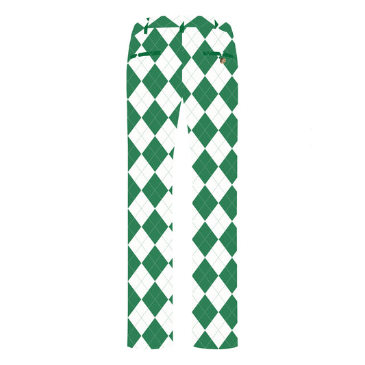 Green & White Argyle Men's Heritage or Birdie Pant - MTO