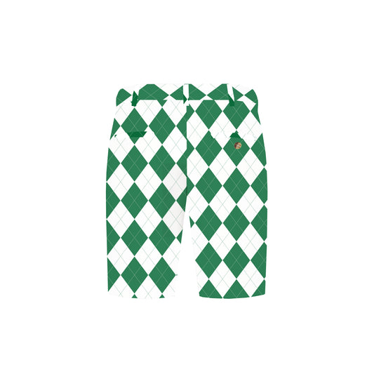 Green & White Argyle Men's Heritage Short - MTO