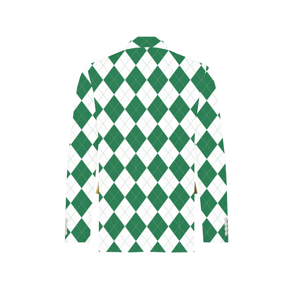 Green & White Argyle Men's Sportcoat - MTO