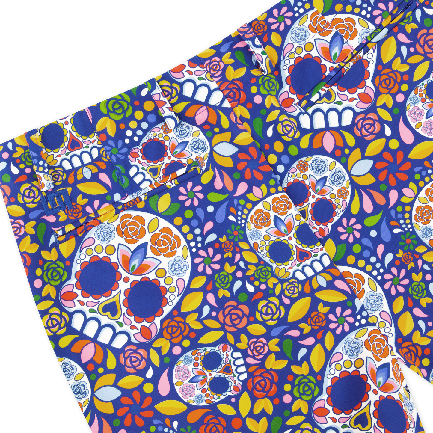 Club Short - Mosaic Skulls Blue