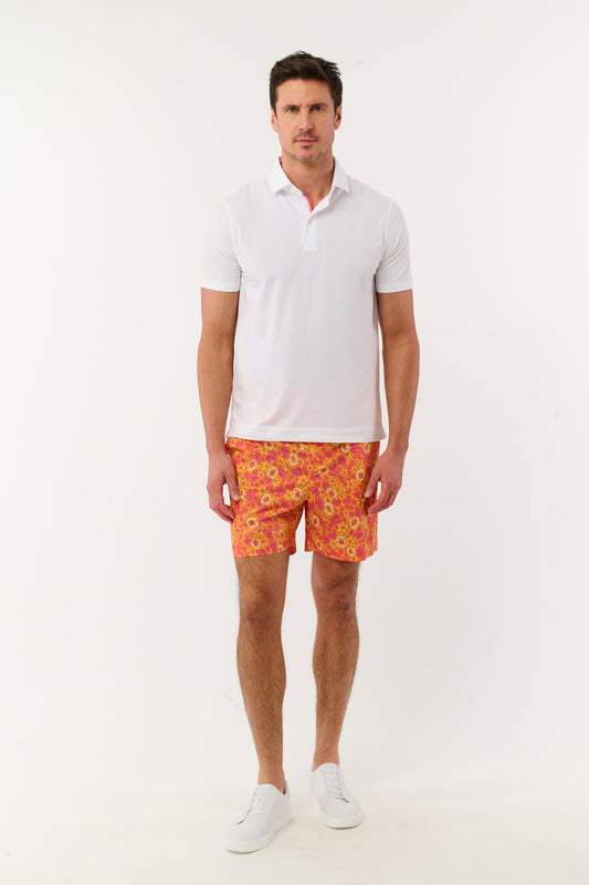 Caddie Short - Flower Hour Orange Crush