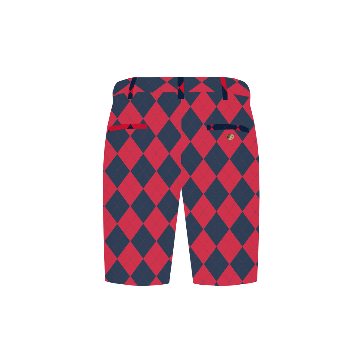 Navy & Red Argyle Men's Heritage Short - MTO