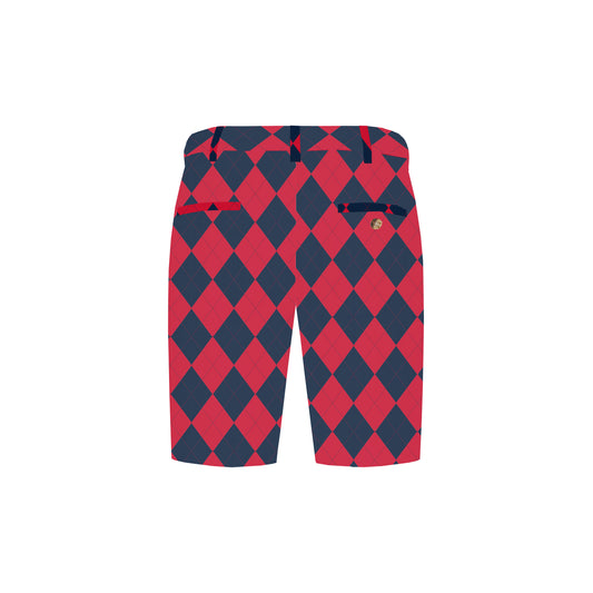 Navy & Red Argyle Men's Heritage Short - MTO