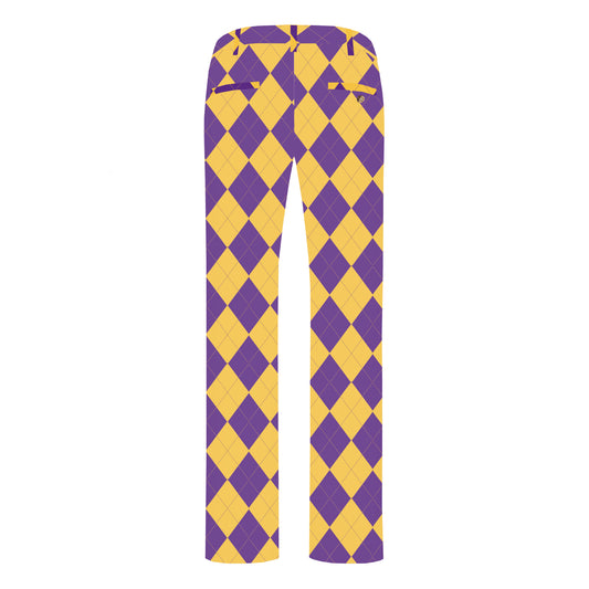 Purple & Gold Argyle Men's Heritage or Birdie Pant - MTO