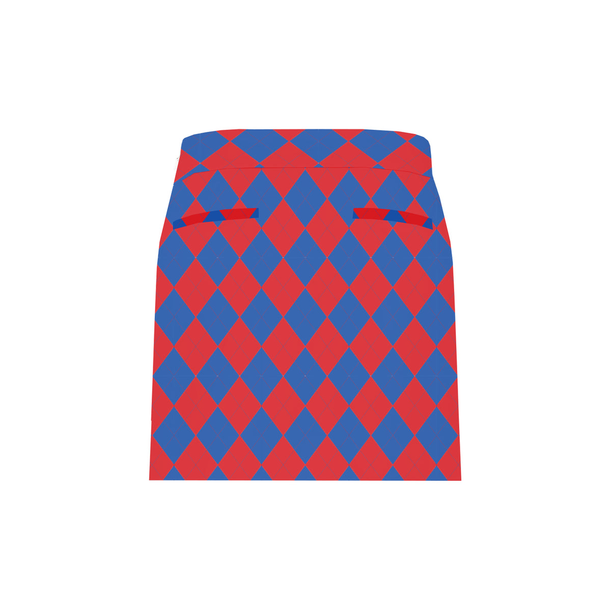 Royal Blue & Red Argyle Women's Classic Skort/Skirt - MTO