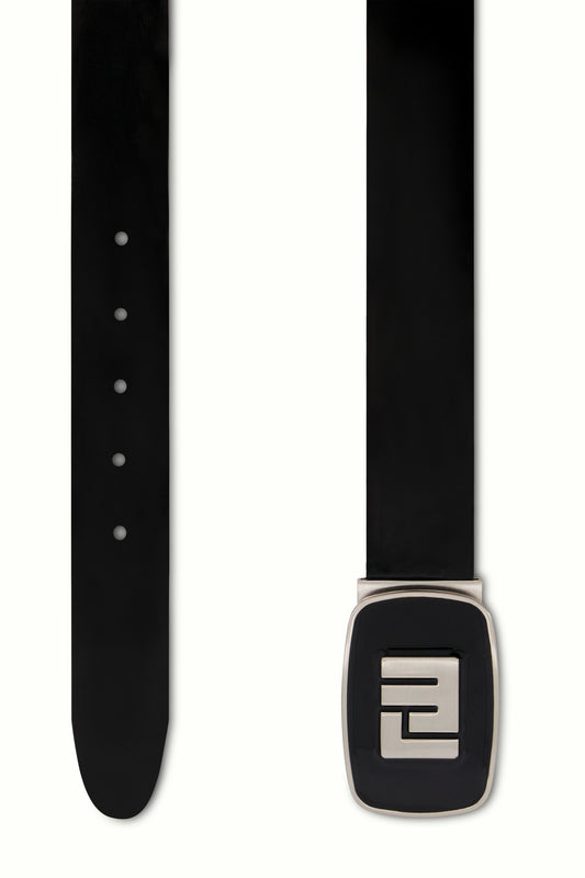 Polished Black Patent Leather Belt