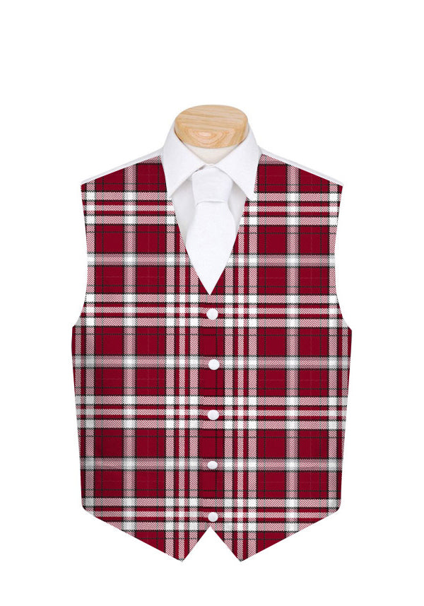 Fairway Crimson Plaid Men's Vest - MTO