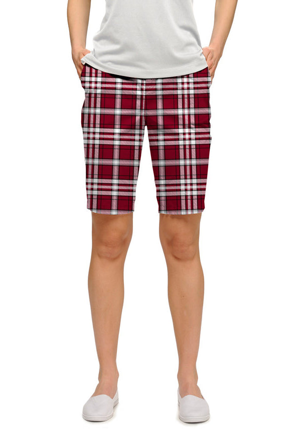 Fairway Crimson Plaid Women's Bermuda Short - MTO