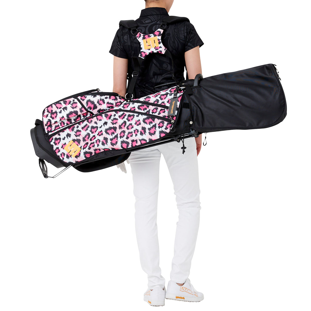 Heritage Logo Golf Bag - Pink Leopard