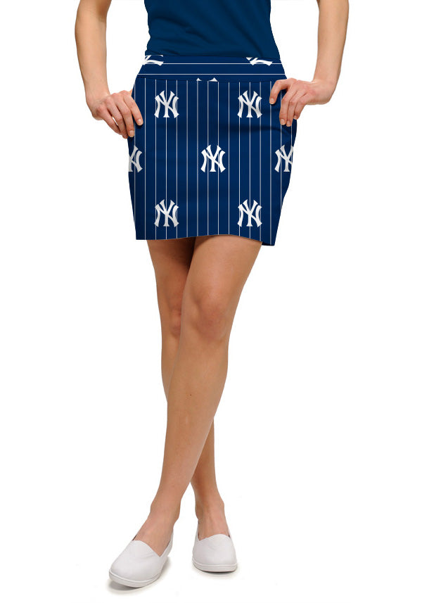 Loudmouth Golf | Fairway Yankees Pinstripe Navy Women's Classic Skort/Skirt - MTO | Size Default Title