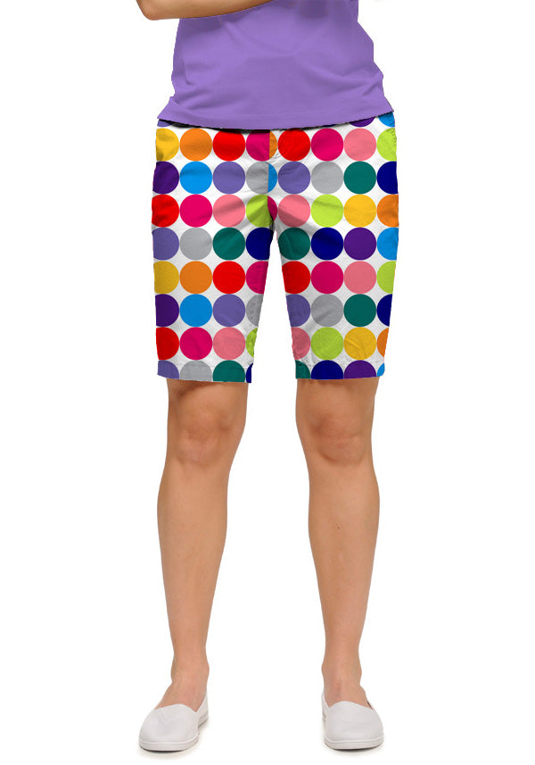 Fairway Disco Balls White Women's Bermuda Short - MTO