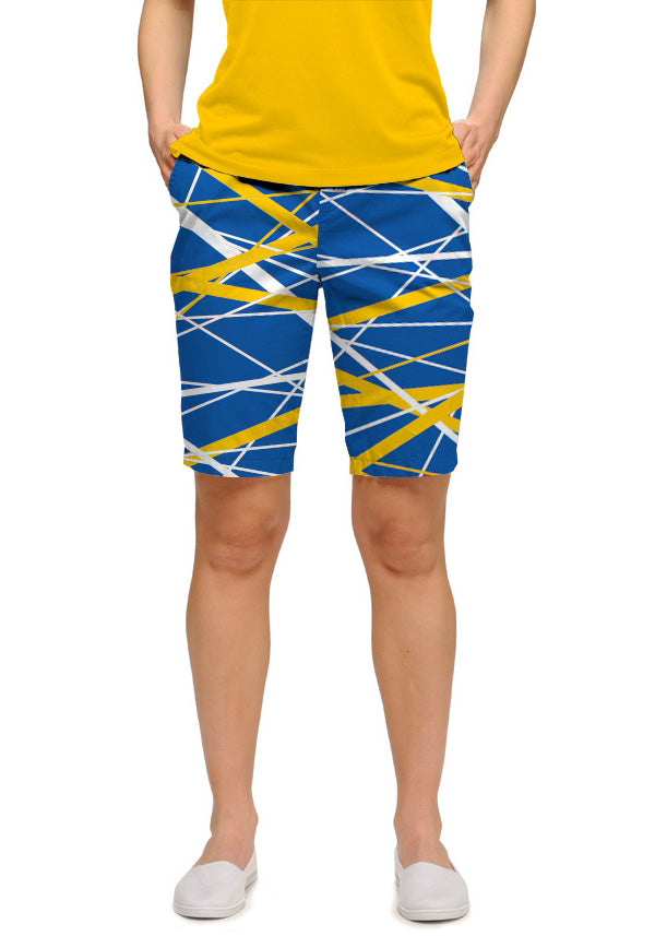 Stix Blue & Gold Women's Bermuda Short - MTO