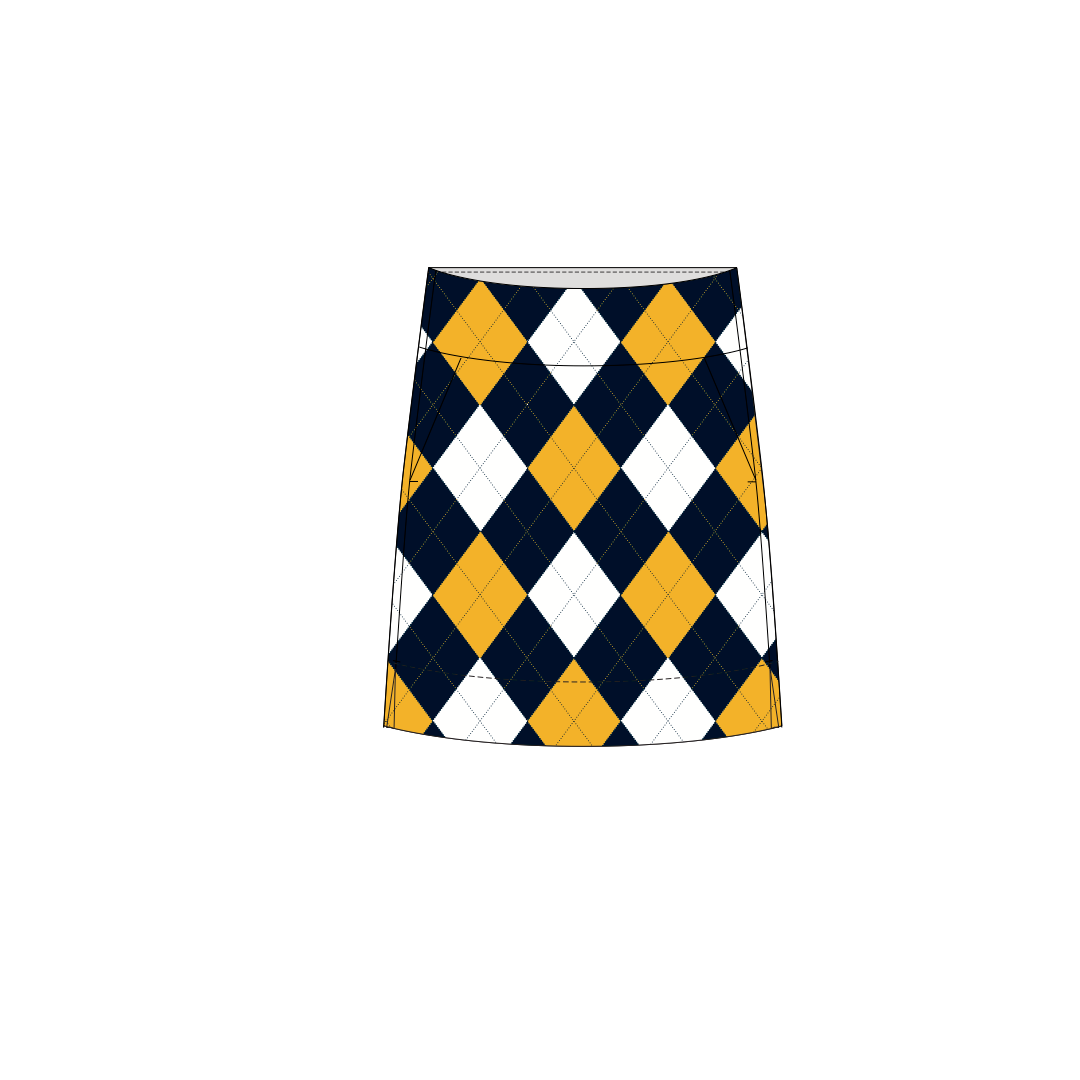 Blue and Gold Argyle Women's Classic Skirt/Skort - MTO