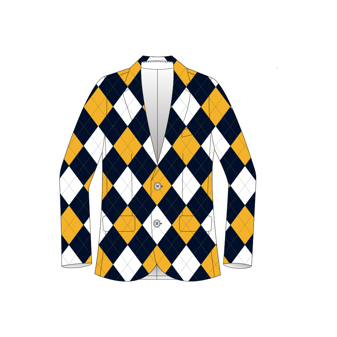 Blue and Gold Argyle Men's Sportcoat - MTO