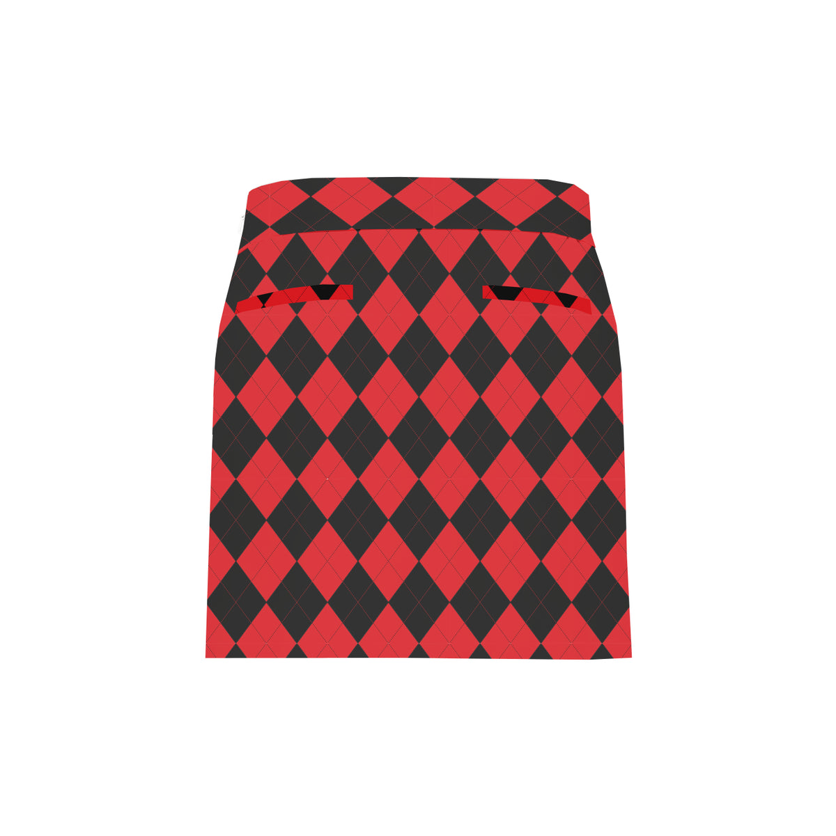 Red & Black Argyle Women's Classic Skort/Skirt - MTO