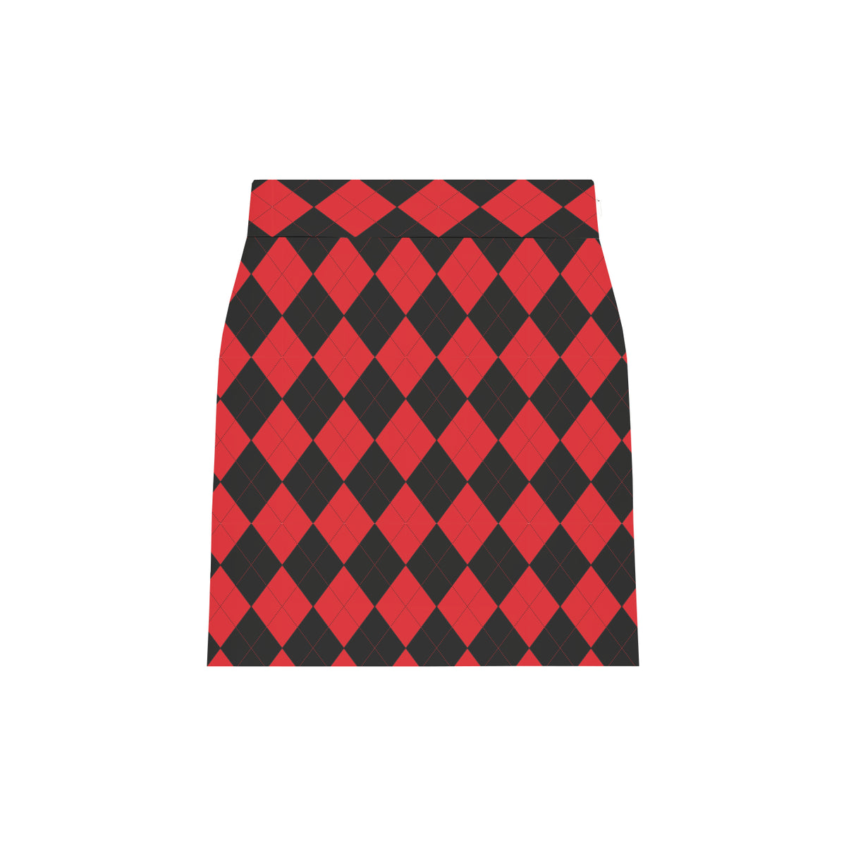 Red & Black Argyle Women's Classic Skort/Skirt - MTO