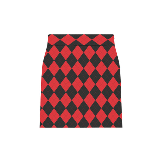 Red & Black Argyle Women's Classic Skort/Skirt - MTO