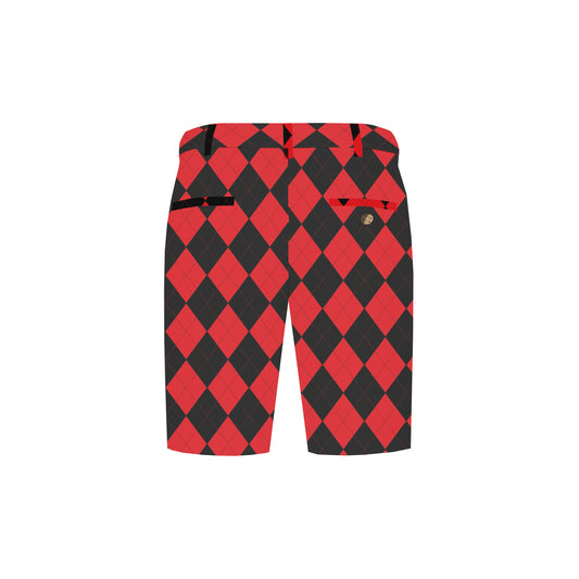 Red & Black Argyle Men's Heritage Short - MTO
