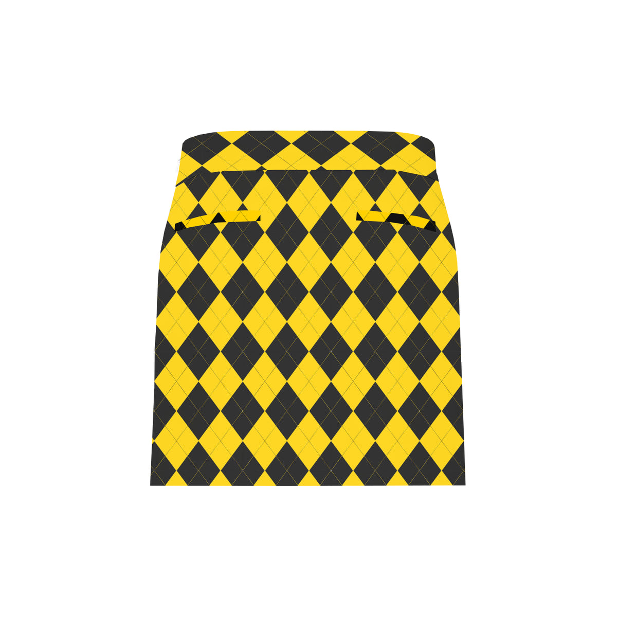 Black & Yellow Argyle Women's Classic Skort/Skirt - MTO