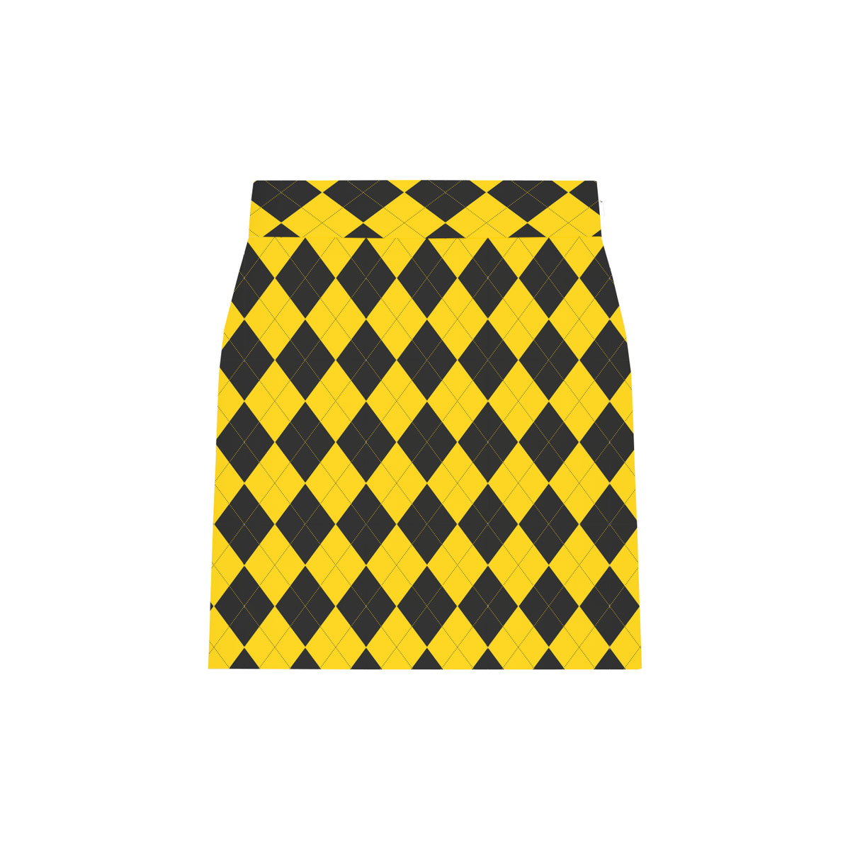 Black & Yellow Argyle Women's Classic Skort/Skirt - MTO