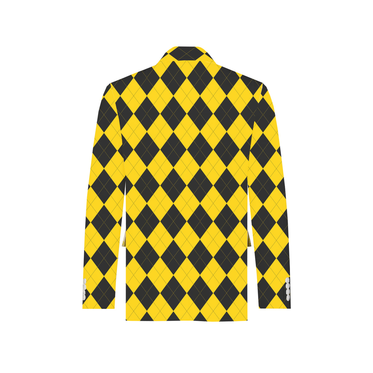 Black & Yellow Argyle Men's Sportcoat - MTO
