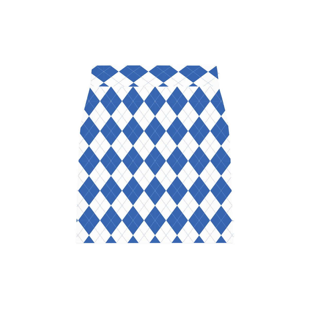 Royal Blue & White Argyle Women's Classic Skort/Skirt - MTO