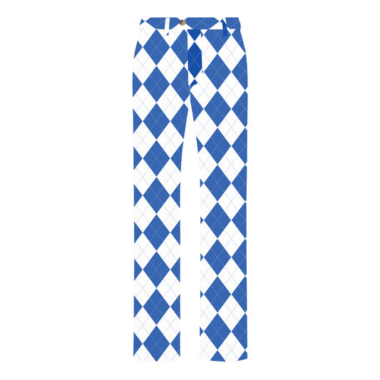 Royal Blue & White Argyle Men's Heritage or Birdie Pant - MTO