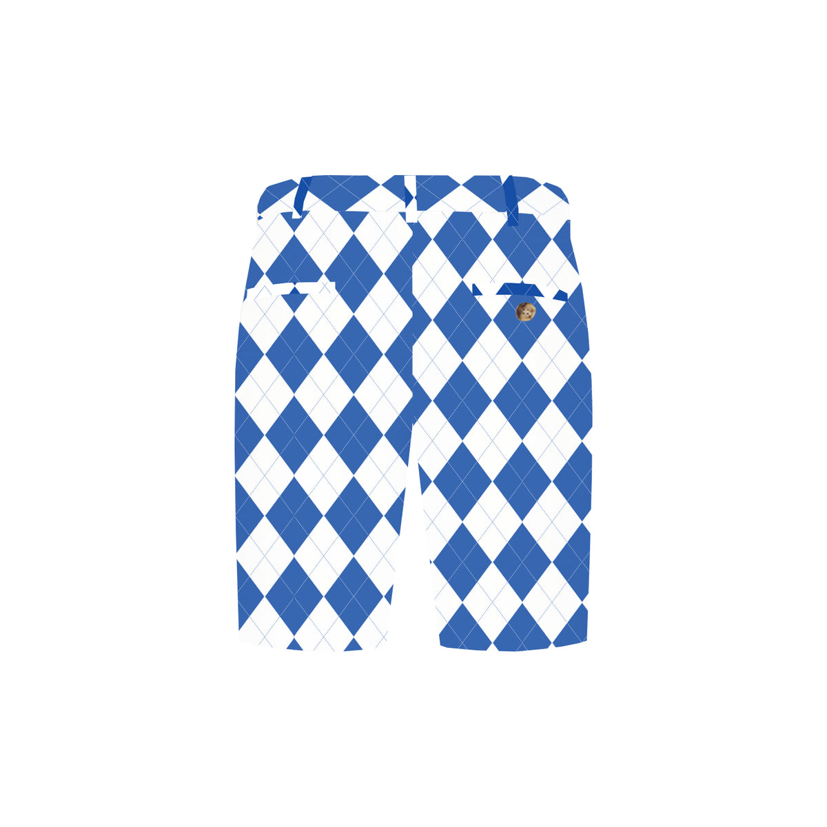 Royal Blue & White Argyle Men's Heritage Short - MTO