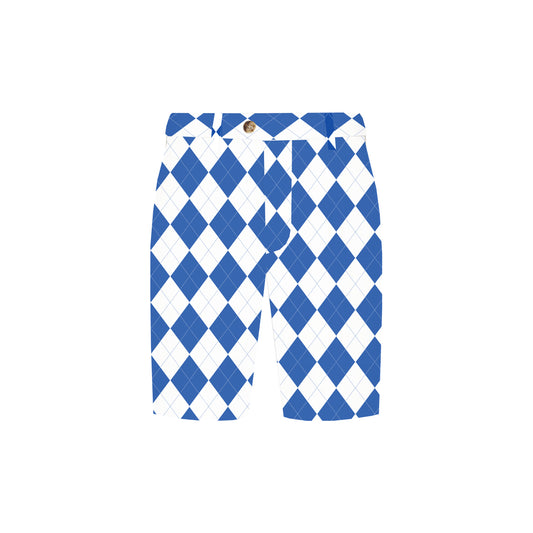 Royal Blue & White Argyle Men's Heritage Short - MTO
