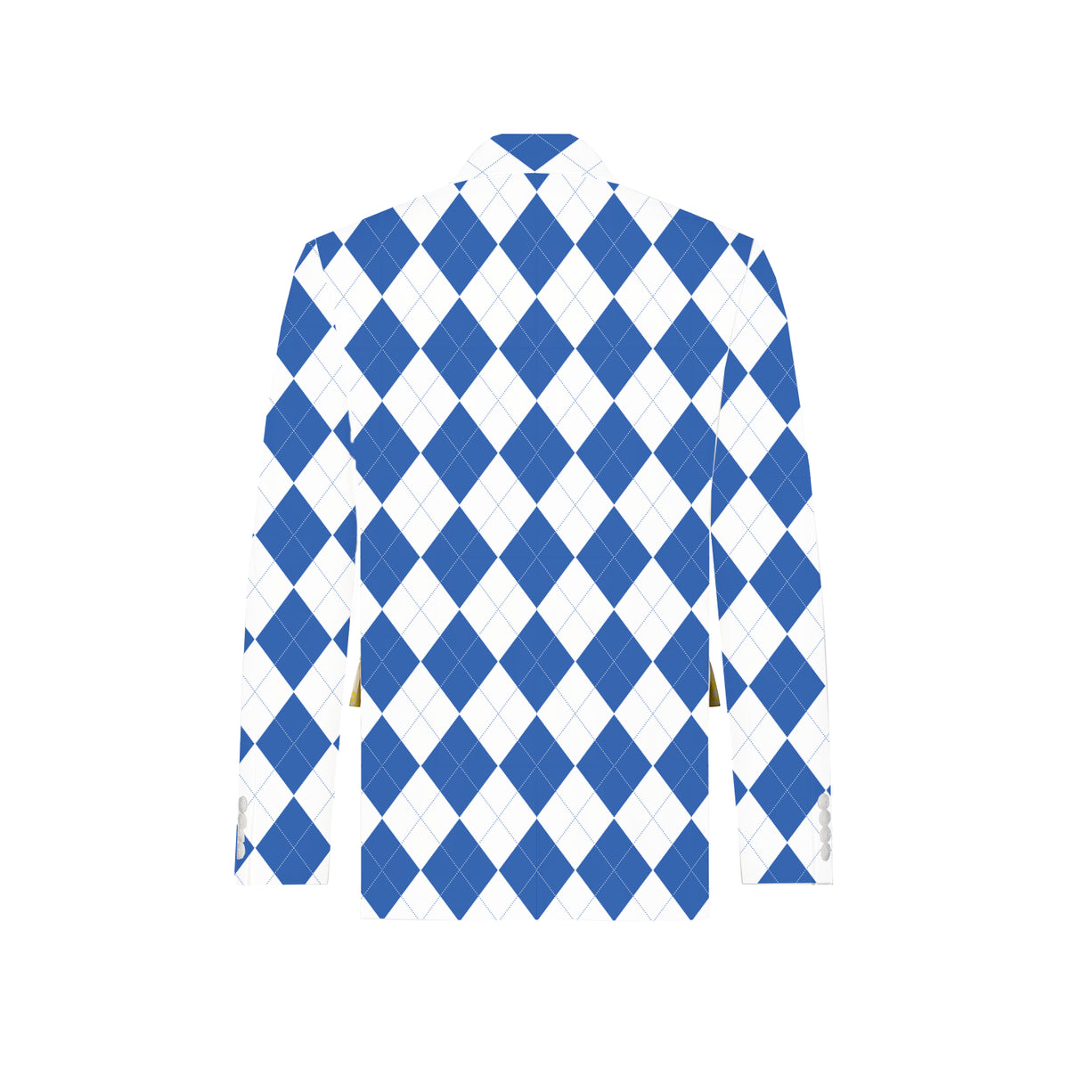 Royal Blue & White Argyle Men's Sportcoat - MTO