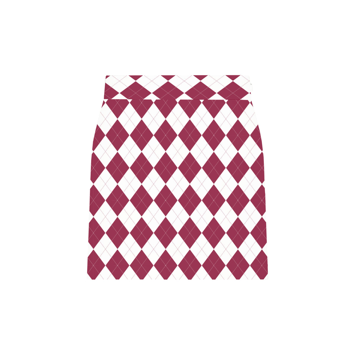 Cardinal & White Argyle Women's Classic Skort/Skirt - MTO