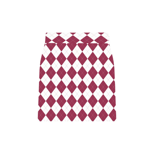 Cardinal & White Argyle Women's Classic Skort/Skirt - MTO