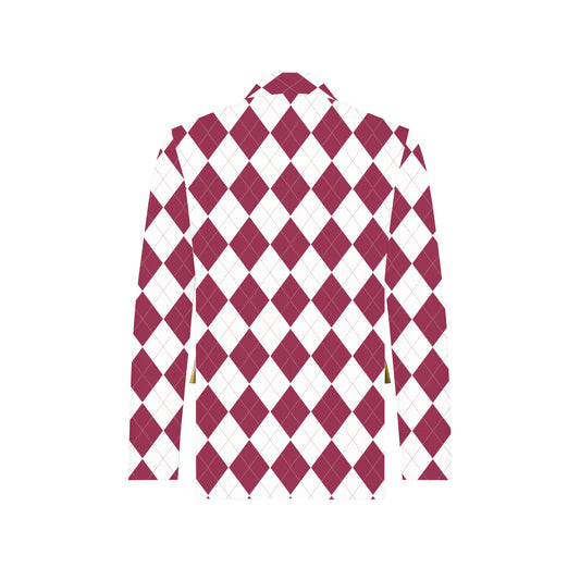 Cardinal & White Argyle Men's Sportcoat - MTO