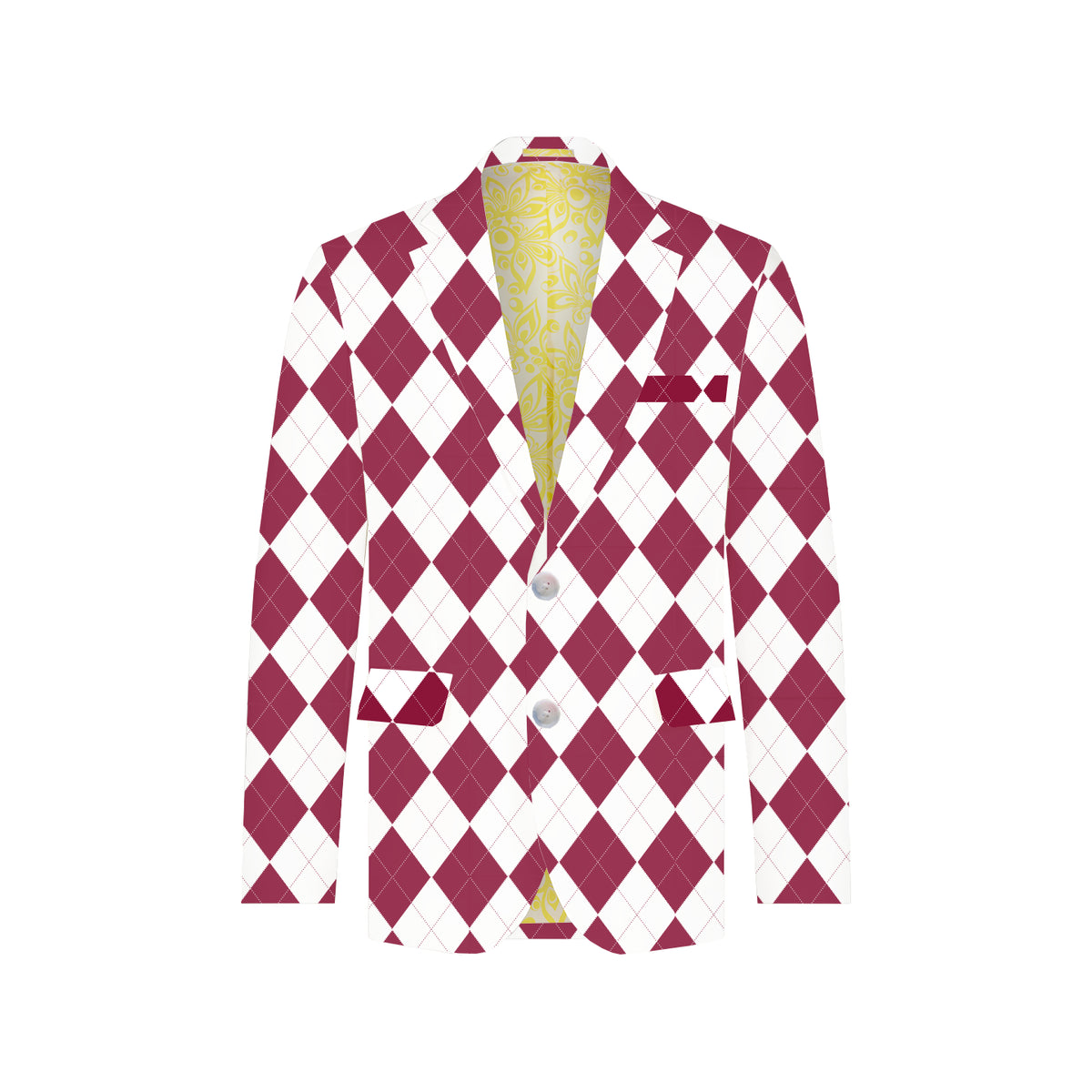 Cardinal & White Argyle Men's Sportcoat - MTO