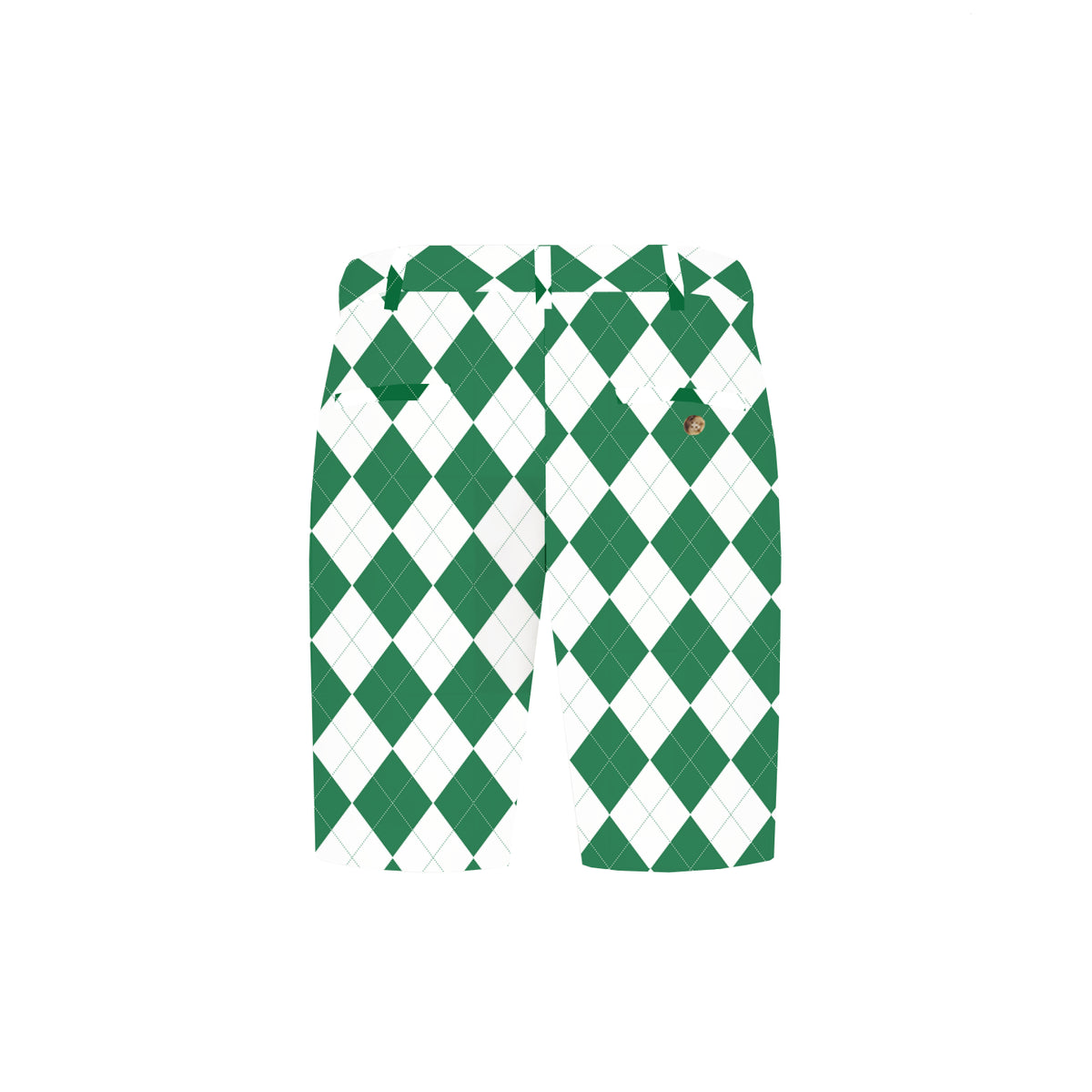 Green & White Argyle Men's Heritage Short - MTO