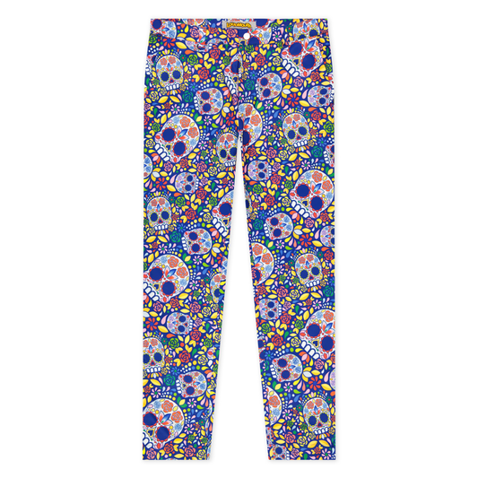 Birdie Pant - Mosaic Skulls Blue