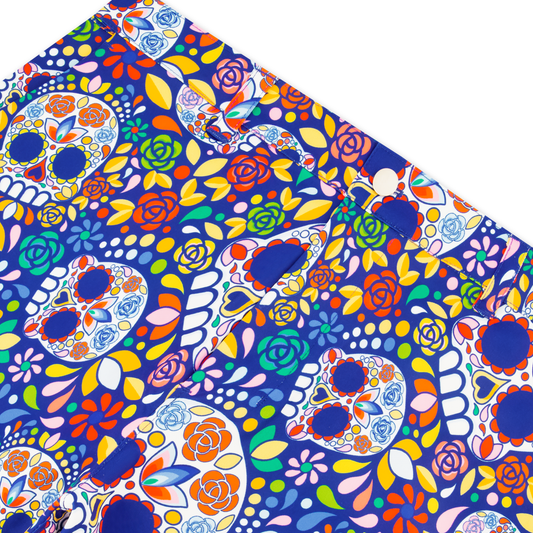 Birdie Pant - Mosaic Skulls Blue