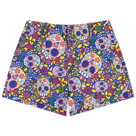Club Short - Mosaic Skulls Blue