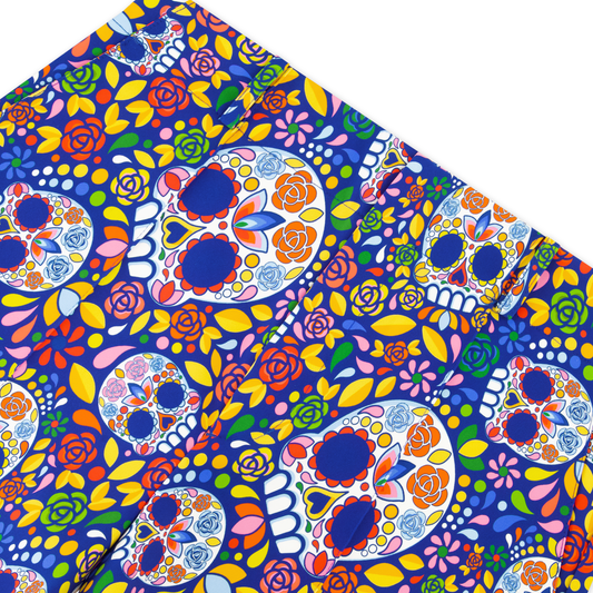 Club Short - Mosaic Skulls Blue