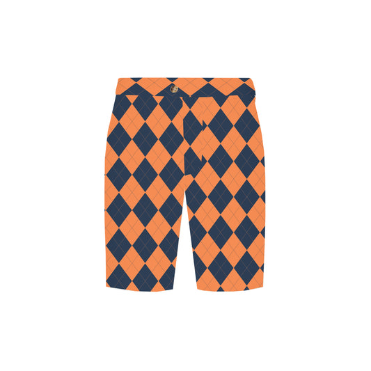 Navy & Orange Argyle Men's Heritage Short - MTO