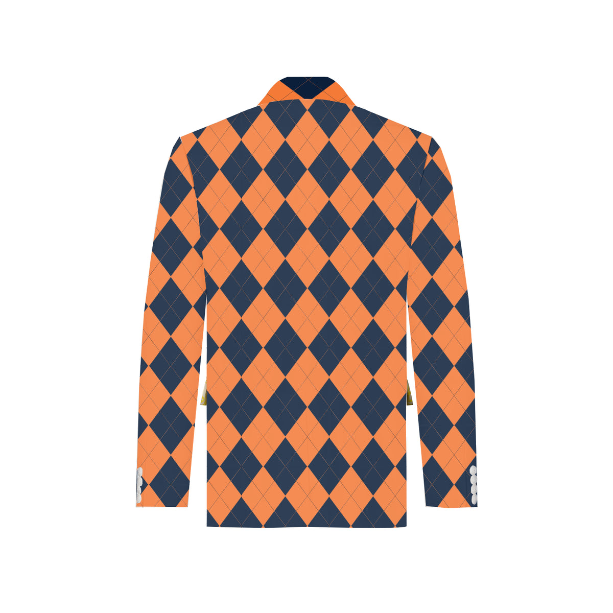 Navy & Orange Argyle Men's Sportcoat - MTO
