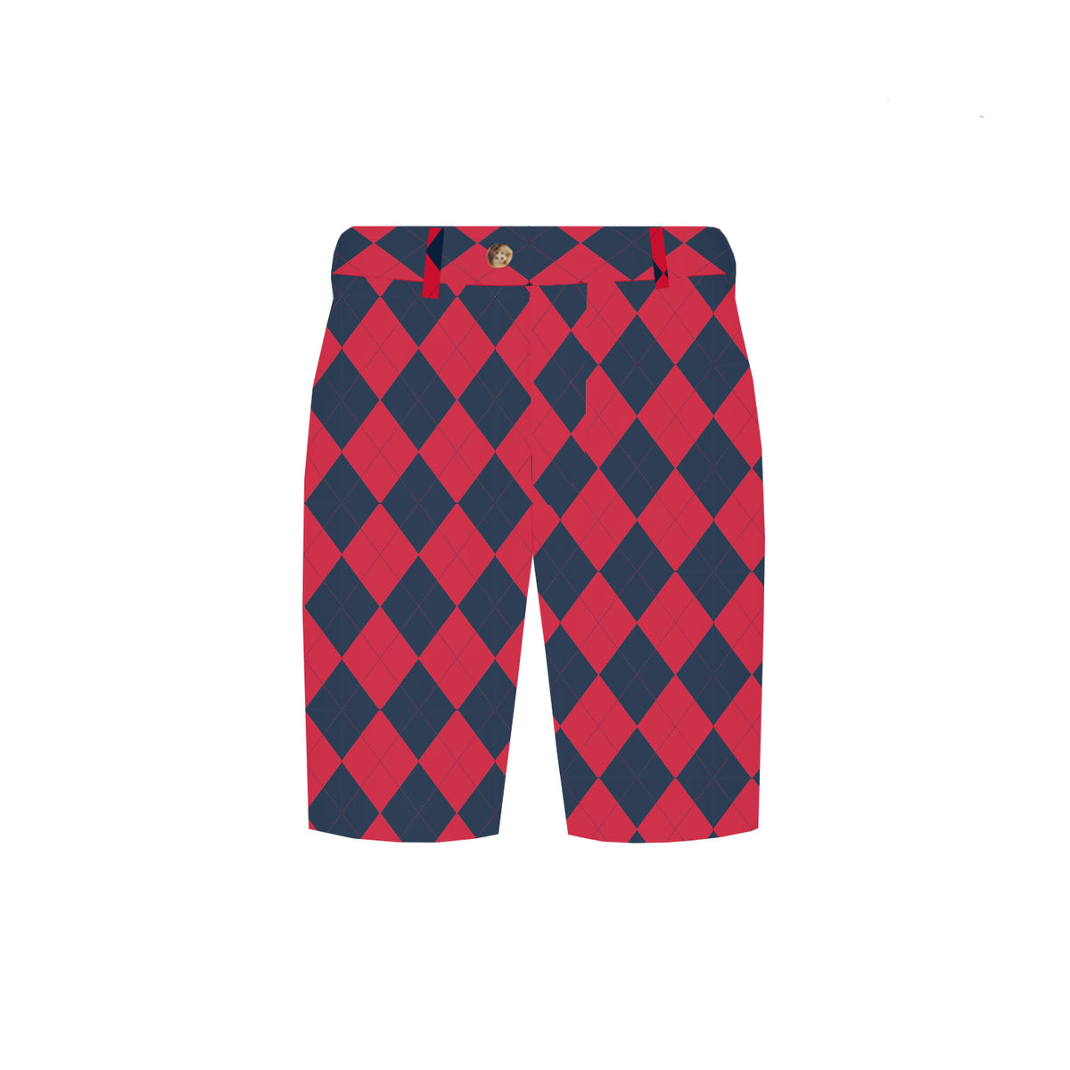 Navy & Red Argyle Men's Heritage Short - MTO