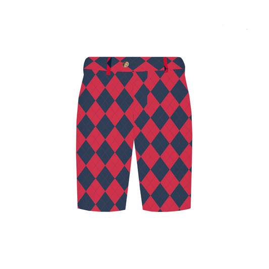 Navy & Red Argyle Men's Heritage Short - MTO
