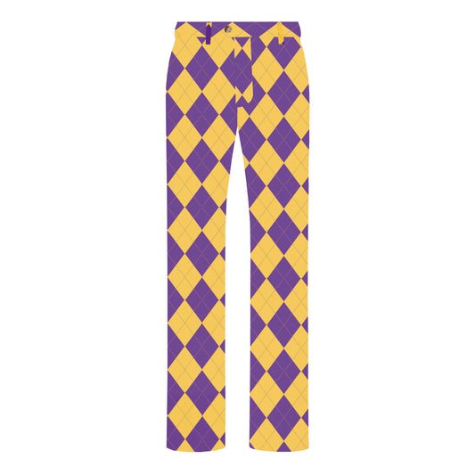 Purple & Gold Argyle Men's Heritage or Birdie Pant - MTO