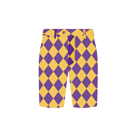 Purple & Gold Argyle Men's Heritage Short - MTO