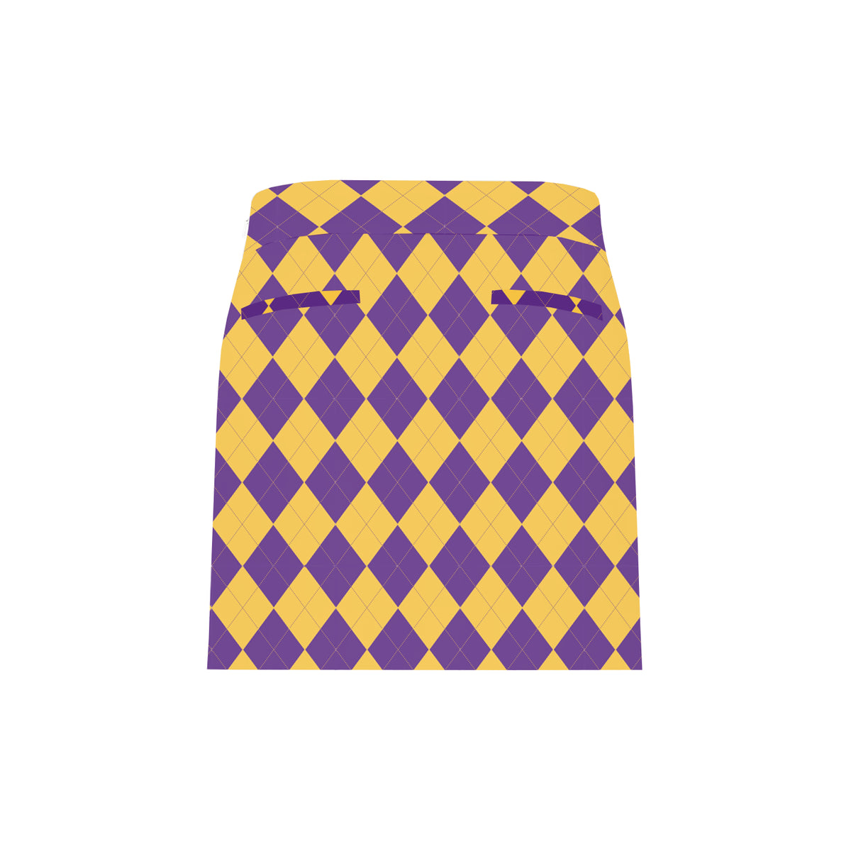 Purple & Gold Argyle Women's Classic Skort/Skirt - MTO