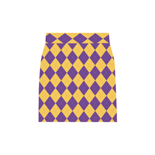 Purple & Gold Argyle Women's Classic Skort/Skirt - MTO