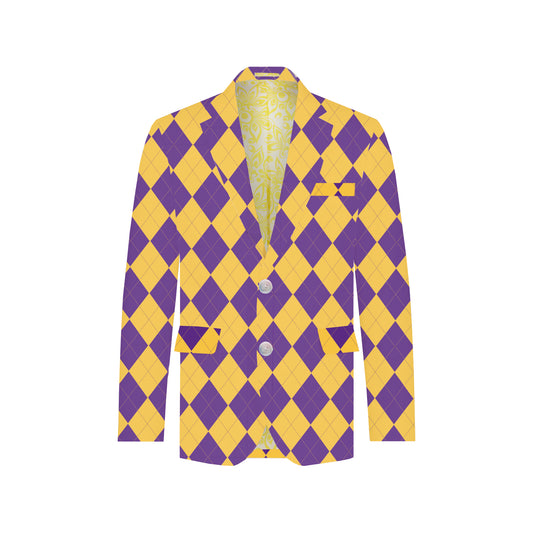 Purple & Gold Argyle Men's Sportcoat - MTO