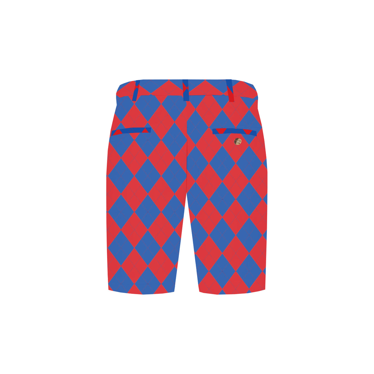 Royal Blue & Red Argyle Men's Heritage Short - MTO
