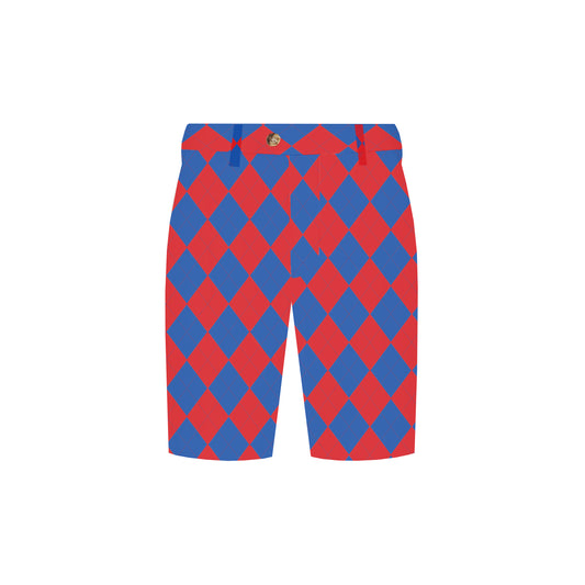 Royal Blue & Red Argyle Men's Heritage Short - MTO